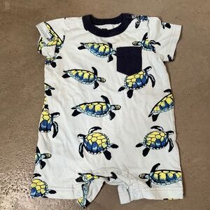 Tea Collection Turtle Print Onesie
